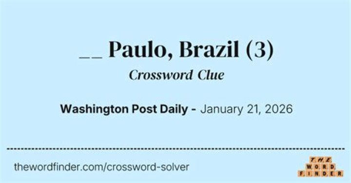 ___ Paulo, Brazil Crossword Clue