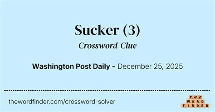 Play for a sucker Crossword Clue