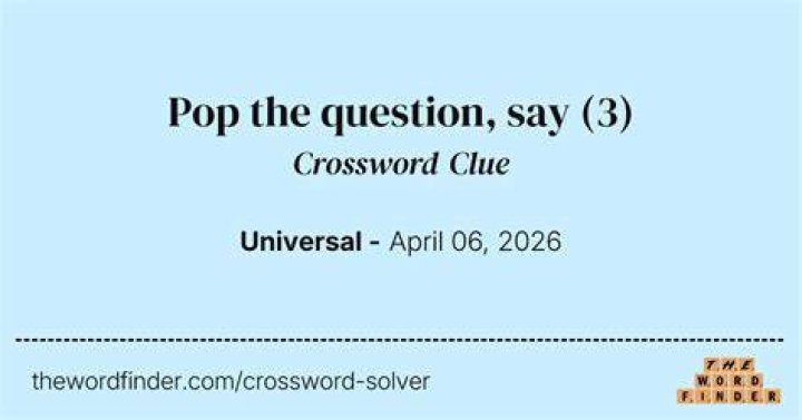 Pop the question Crossword Clue