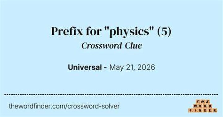 Prefix with physics or engineering Crossword Clue