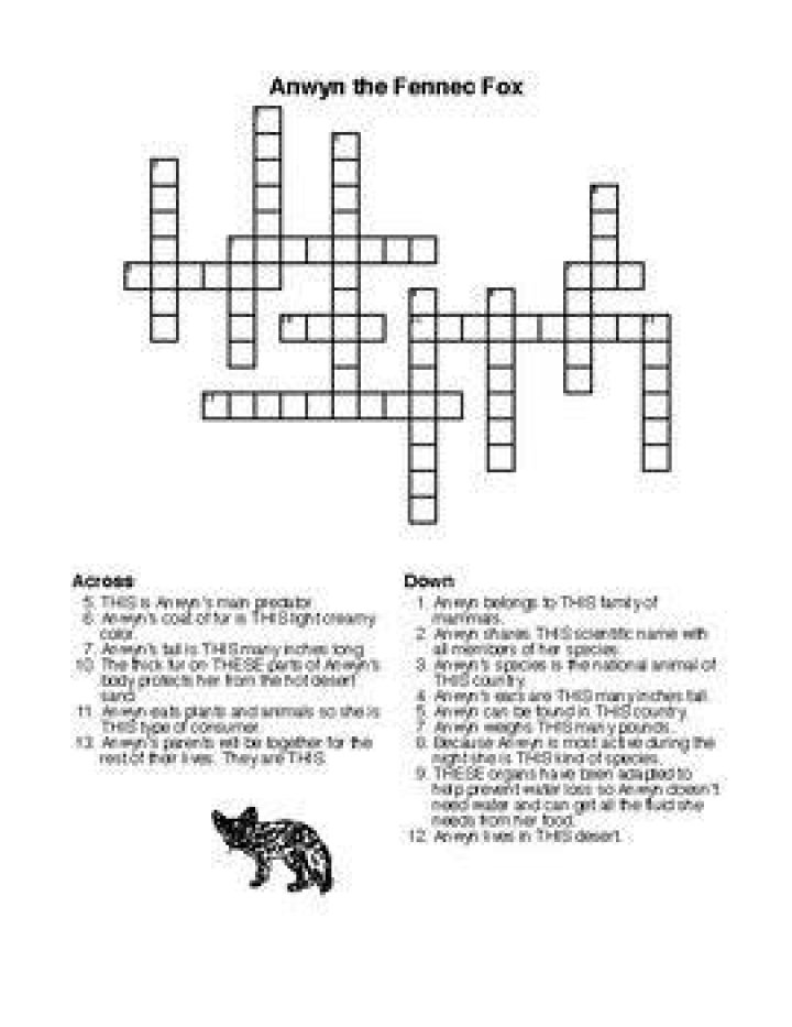 Prominent feature of a fennec fox Crossword Clue