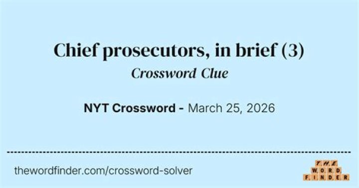 Public prosecutors, in brief Crossword Clue