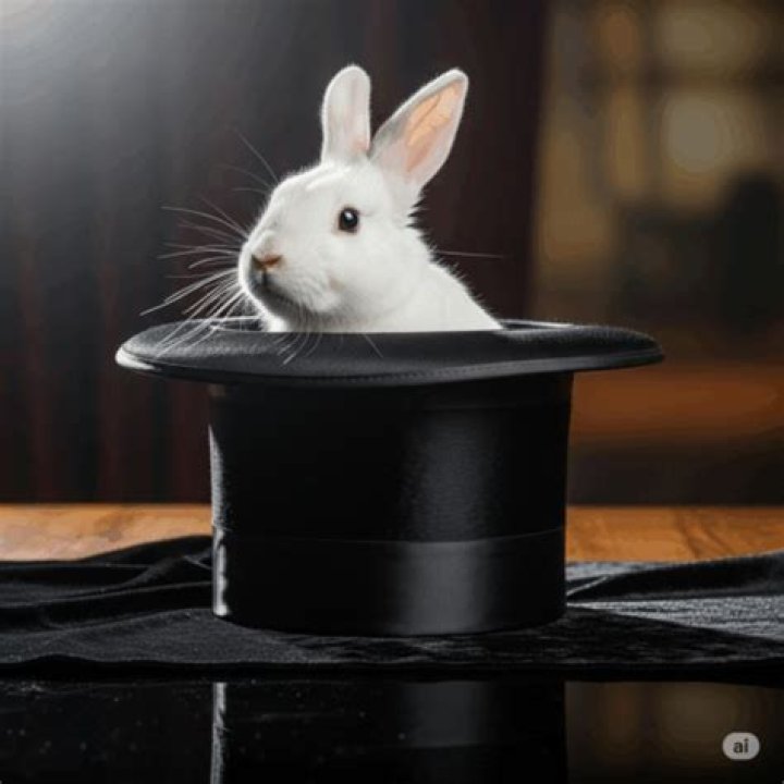Pulling a rabbit out of a hat, e.g. … which happens three times in this puzzle Crossword Clue