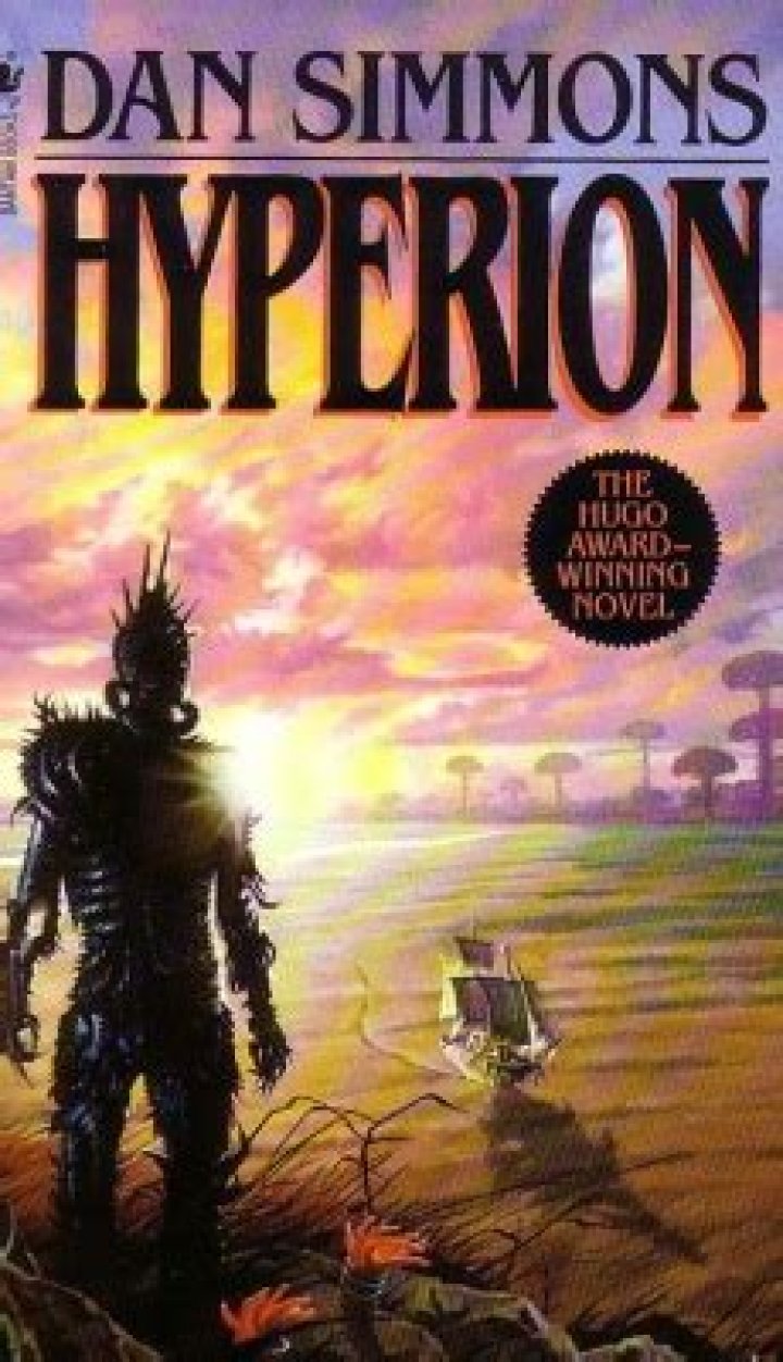 Sci-fi author Simmons with the 1989 Hugo-winning novel “Hyperion” Crossword Clue