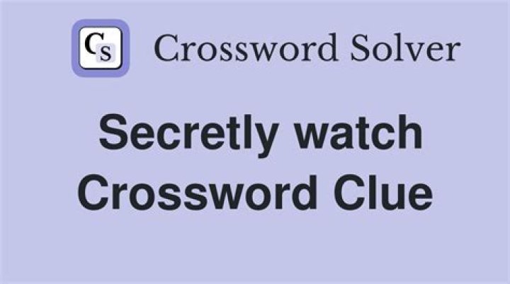 Secretly watch Crossword Clue