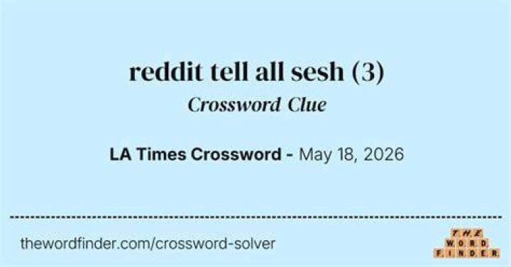 Sesh on Reddit Crossword Clue