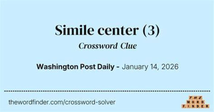 Simile’s center Crossword Clue