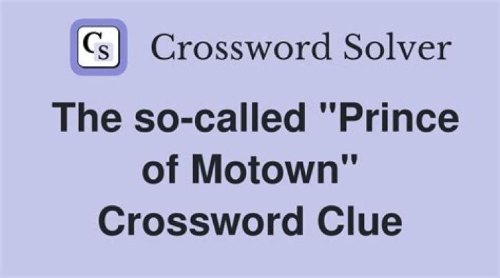 Singer nicknamed the Prince of Motown Crossword Clue