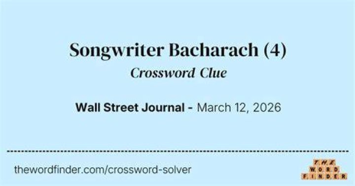 Singer/songwriter Bacharach Crossword Clue