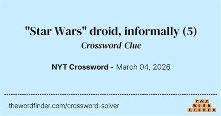 Skywalker’s droid, informally Crossword Clue