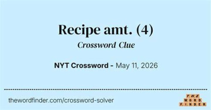 Small recipe amt. Crossword Clue