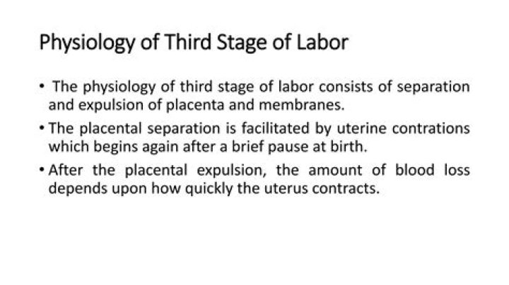 So-called “third stage of labor” Crossword Clue
