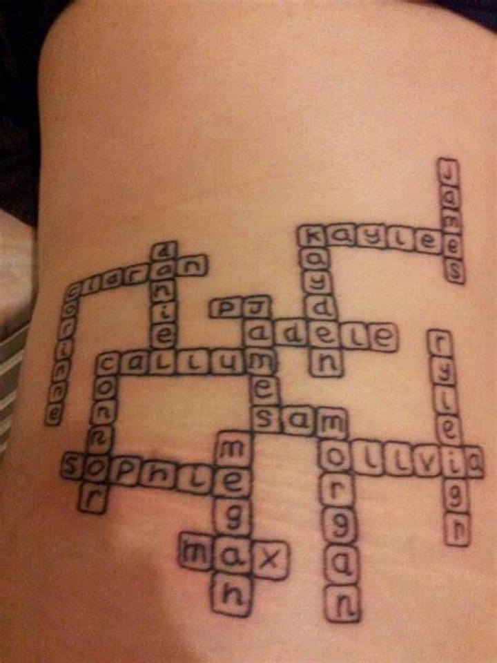 Spot for many a “mom” tattoo Crossword Clue