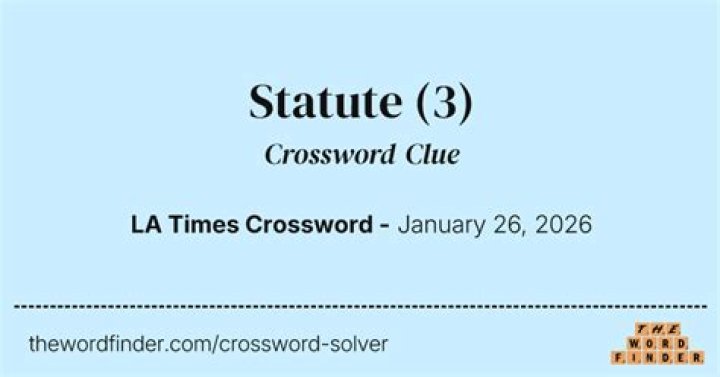 Statute Crossword Clue