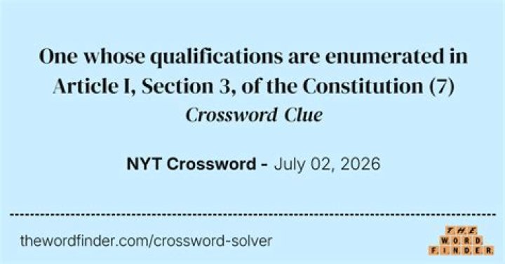 Subj. of Article I, Section 3 of the Constitution Crossword Clue
