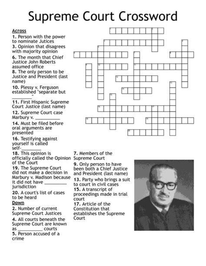 Supreme court member? Crossword Clue