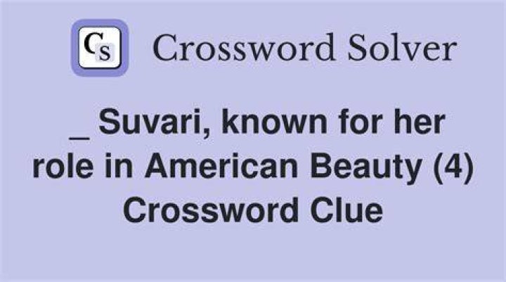 Suvari of “American Beauty” Crossword Clue