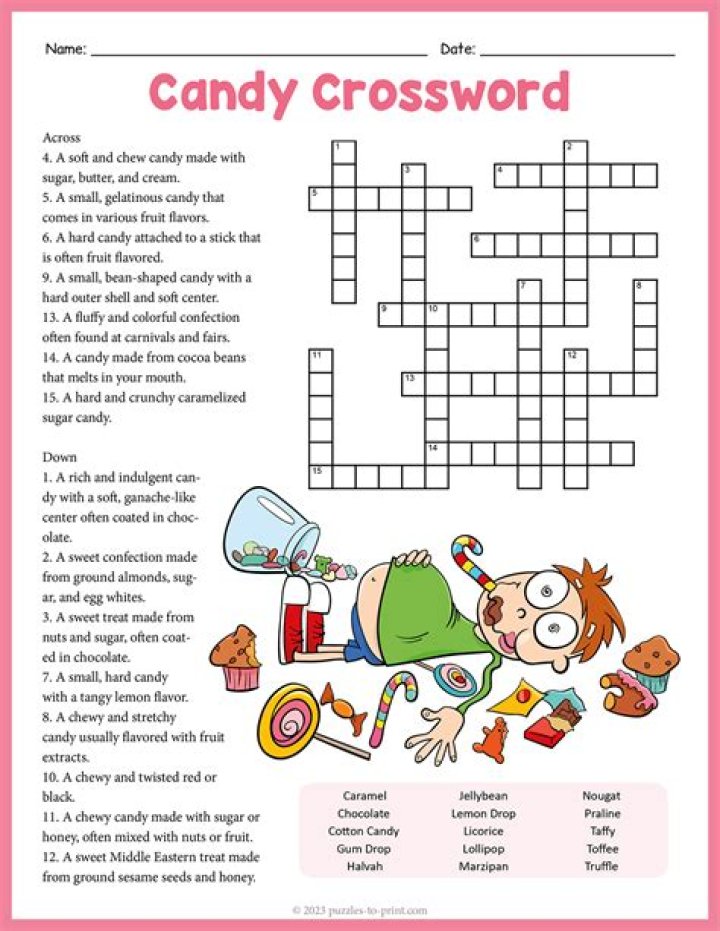 Sweets Crossword Clue