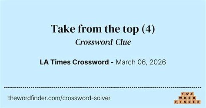 Take from the top? Crossword Clue