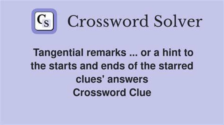Tangential topics Crossword Clue