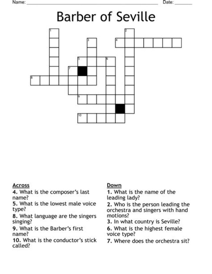 The barber of Seville Crossword Clue
