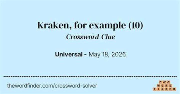 The Kraken, on scoreboards Crossword Clue