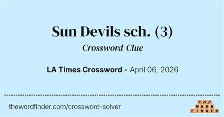 The Sun Devils’ sch. Crossword Clue