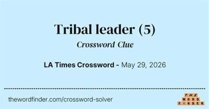 Tribal leader Crossword Clue