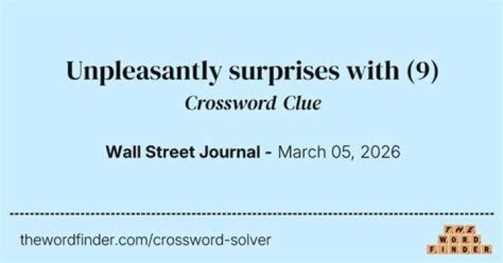 Unpleasantly surprise Crossword Clue