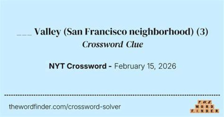 ___ Valley, neighborhood in San Francisco Crossword Clue