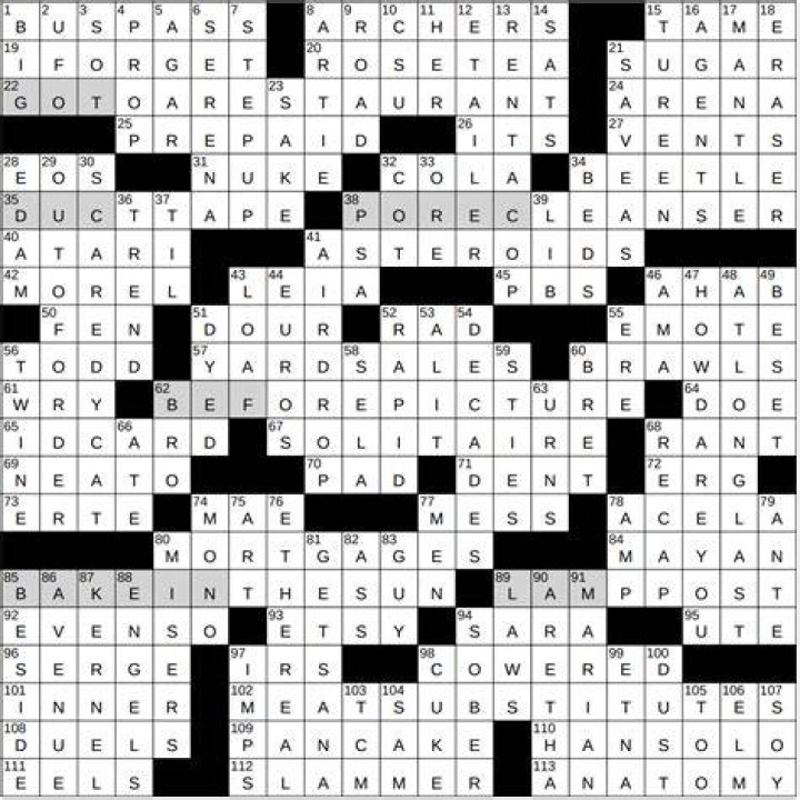 Vegetarian options … or what the shaded letters in this puzzle are, phonetically Crossword Clue
