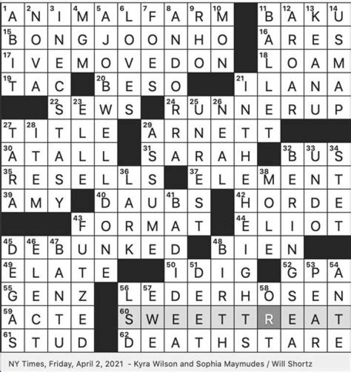 Veiled satire on Joseph Stalin Crossword Clue