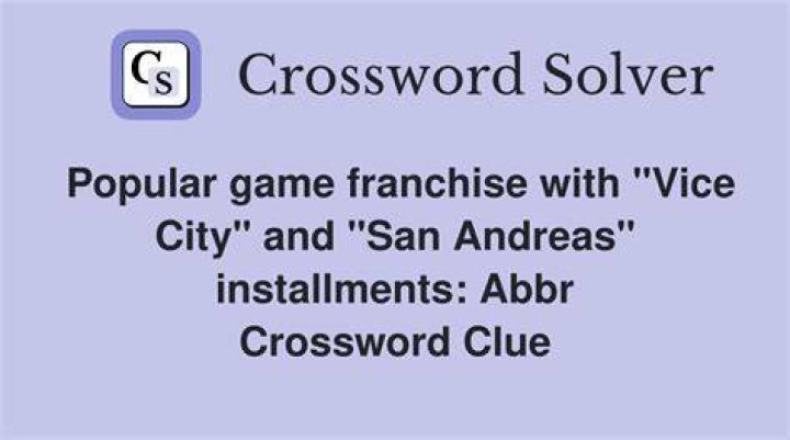 Video game series with settings in Liberty City and San Andreas, for short Crossword Clue