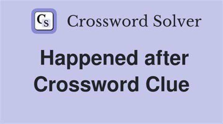 “What had happened ___ …” Crossword Clue