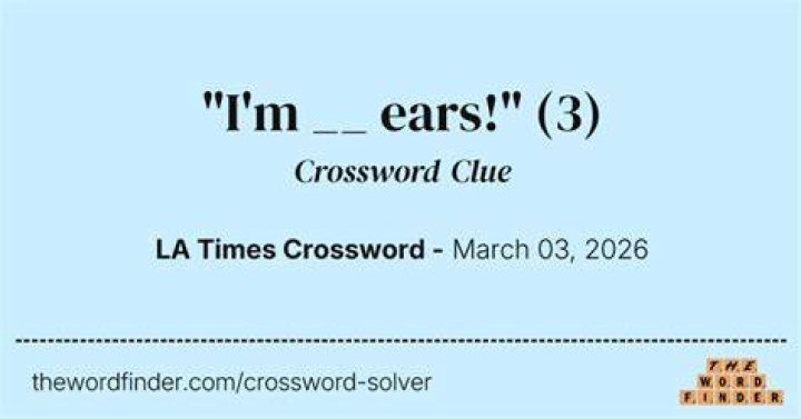 Word with ears or thumbs Crossword Clue